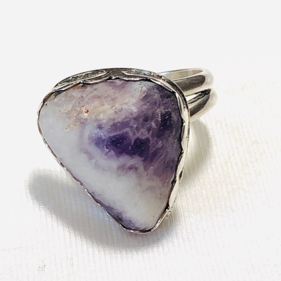 Handcrafted Sterling Silver Natural Amethyst Ring - Picture 1 of 6
